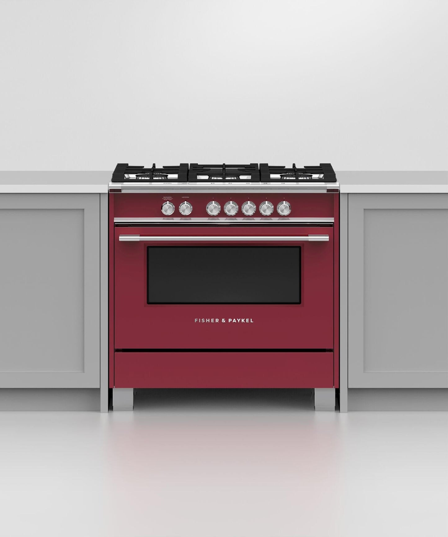FISHER & PAYKEL OR36SCG4R1 36" Series 7 Classic 5 Burner Gas Range Red - OR36SCG4R1