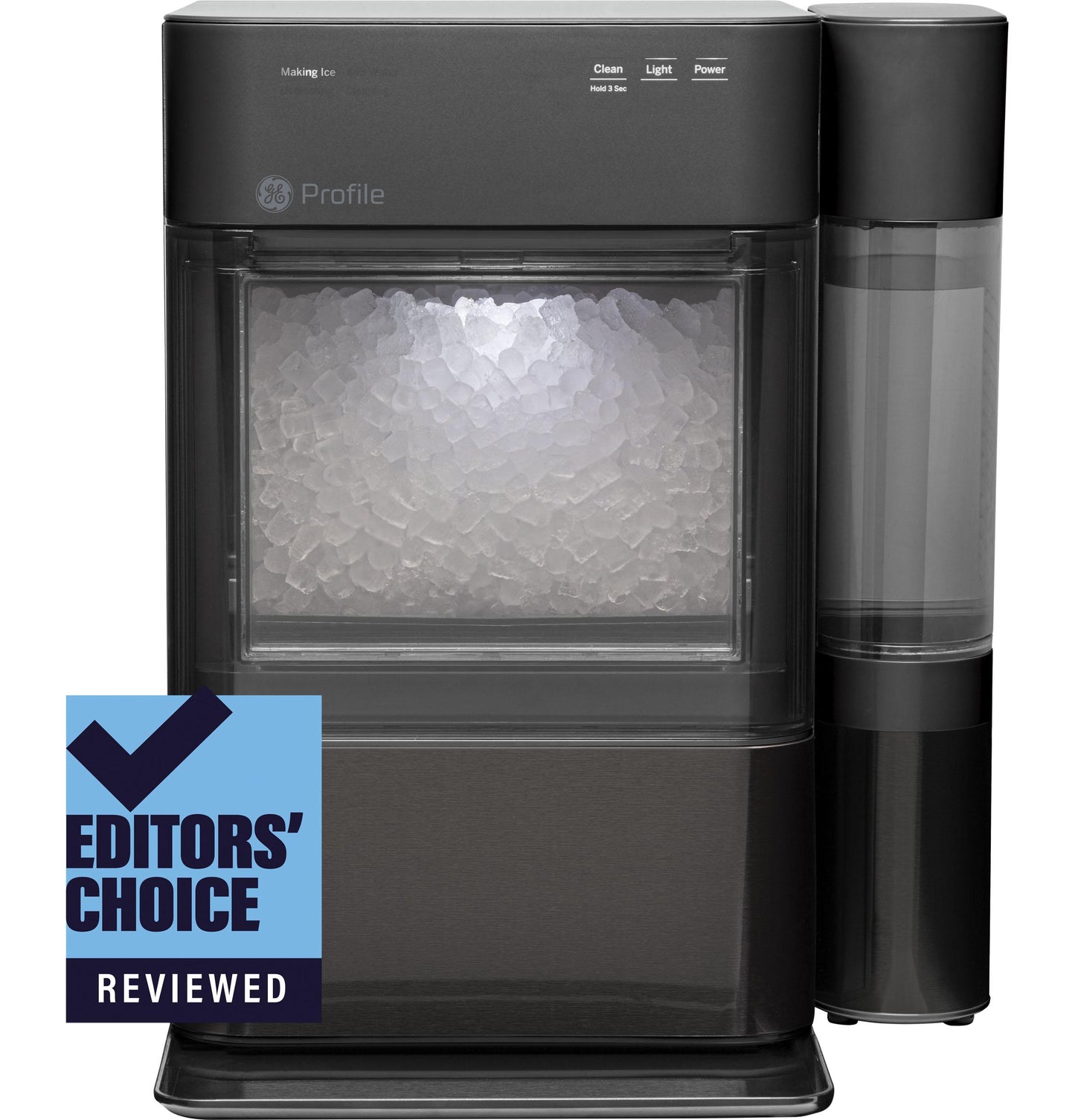 GE APPLIANCES GE Profile Opal 2.0 Nugget Ice Maker with Side Tank Black in Stainless Steel - XPIO13BCBT