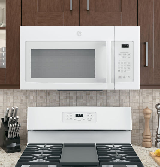 GE APPLIANCES GE 1.6 Cu. Ft. Over-the-Range Microwave Oven with Recirculating Venting White - JNM3163DJWW