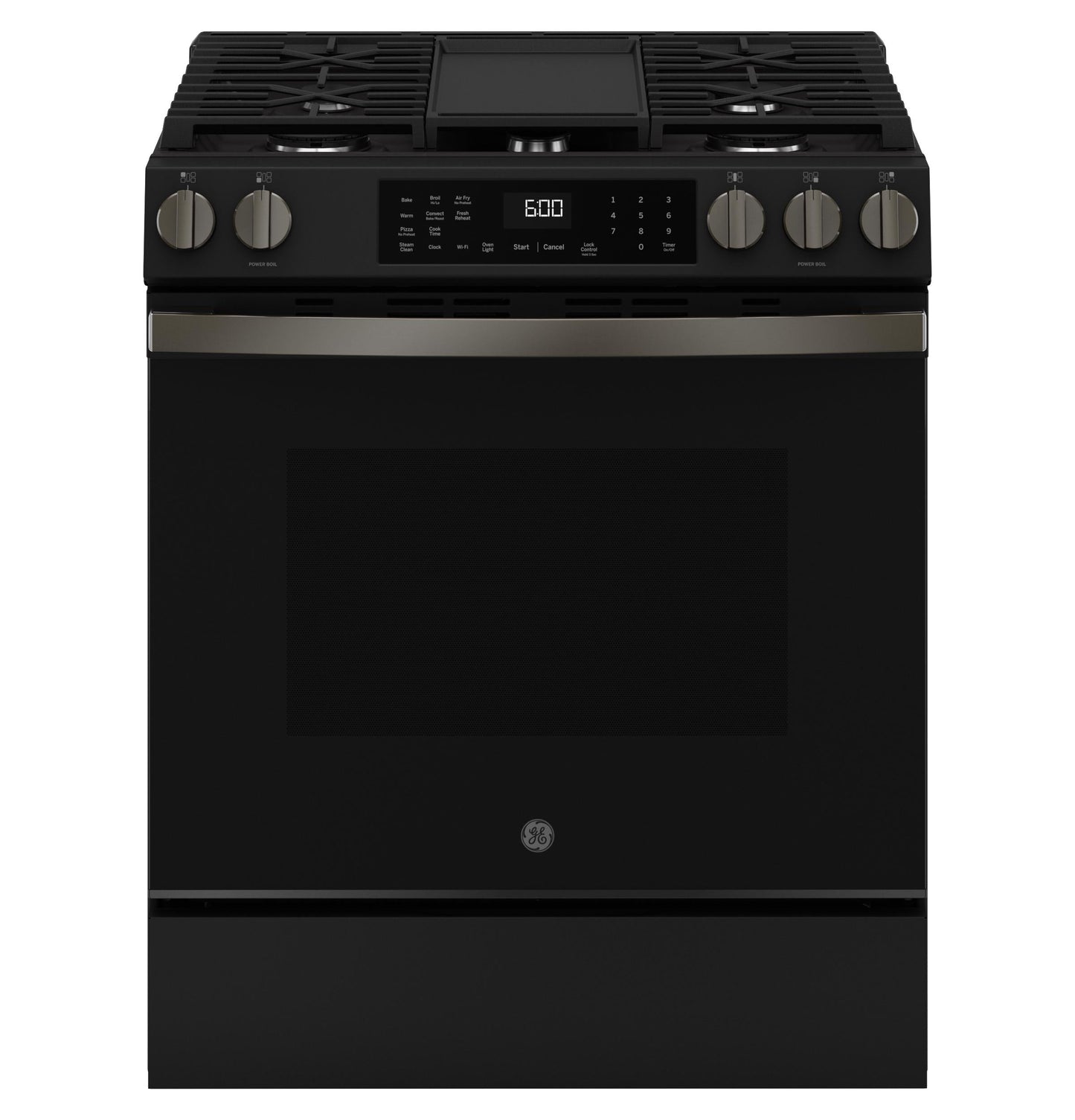 GE APPLIANCES GGS600AVDS GE® 30" Slide-In Front-Control Convection Gas Range with No Preheat Air Fry and EasyWash™ Oven Tray Black Slate - GGS600AVDS