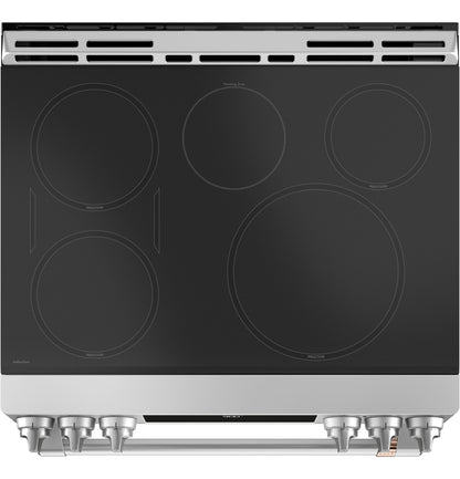 CAFE CHS900P2MS1 CAFé™ 30" Smart Slide-In, Front-Control, Induction and Convection Range with Warming Drawer in Stainless Steel - CHS900P2MS1