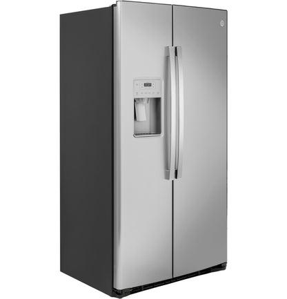 GE APPLIANCES 21.8 Cu. Ft. Counter-Depth Fingerprint Resistant Side-By-Side Refrigerator in Stainless Steel - GZS22IYNFS