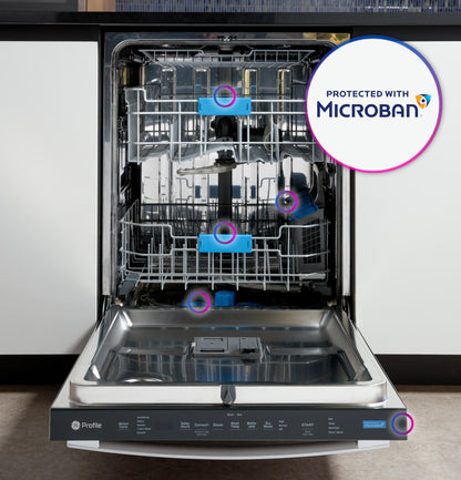GE APPLIANCES PDT715SYVFS GE Profile™ ENERGY STAR® Fingerprint Resistant Top Control Stainless Interior Dishwasher with Microban™ Antimicrobial Technology in Stainless Steel - PDT715SYVFS