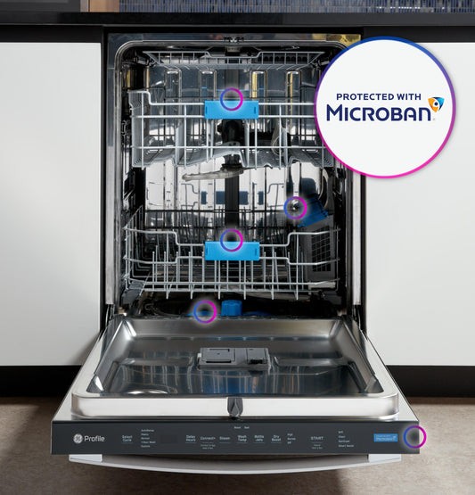 GE APPLIANCES PDT715SYVFS GE Profile™ ENERGY STAR® Fingerprint Resistant Top Control Stainless Interior Dishwasher with Microban™ Antimicrobial Technology in Stainless Steel - PDT715SYVFS