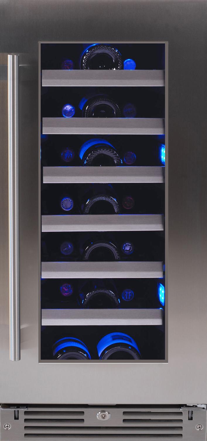 XO APPLIANCE XOU15WGSR 15" Wine Cooler, in Stainless Steel Glass, Right Hinge in Stainless Steel