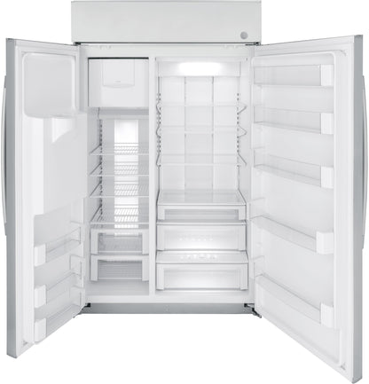 GE APPLIANCES Profile 48" Smart Built-In Side-by-Side Refrigerator with Dispenser in Stainless Steel - PSB48YSNSS