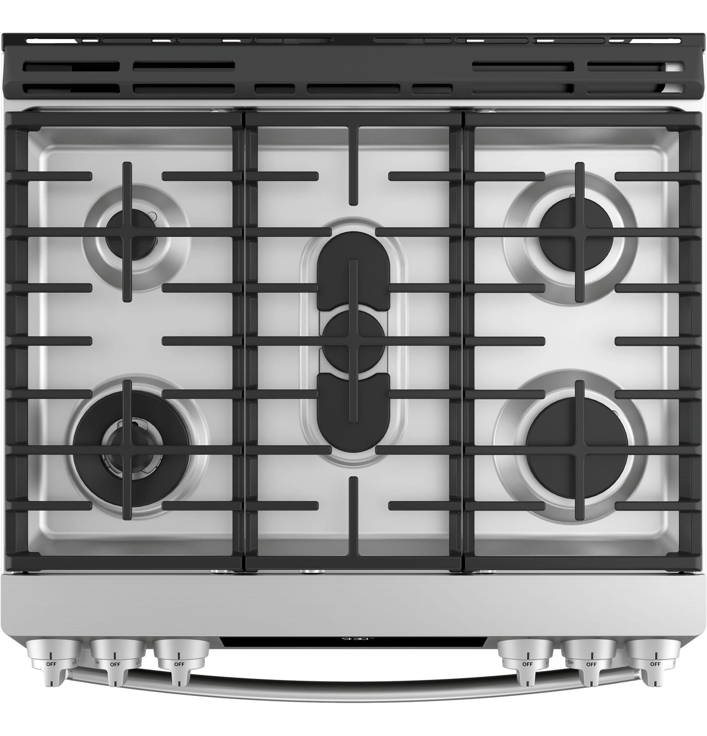 GE APPLIANCES GE Profile 30" Smart Slide-In Front-Control Gas Fingerprint Resistant Range with No Preheat Air Fry in Stainless Steel - PGS930YPFS