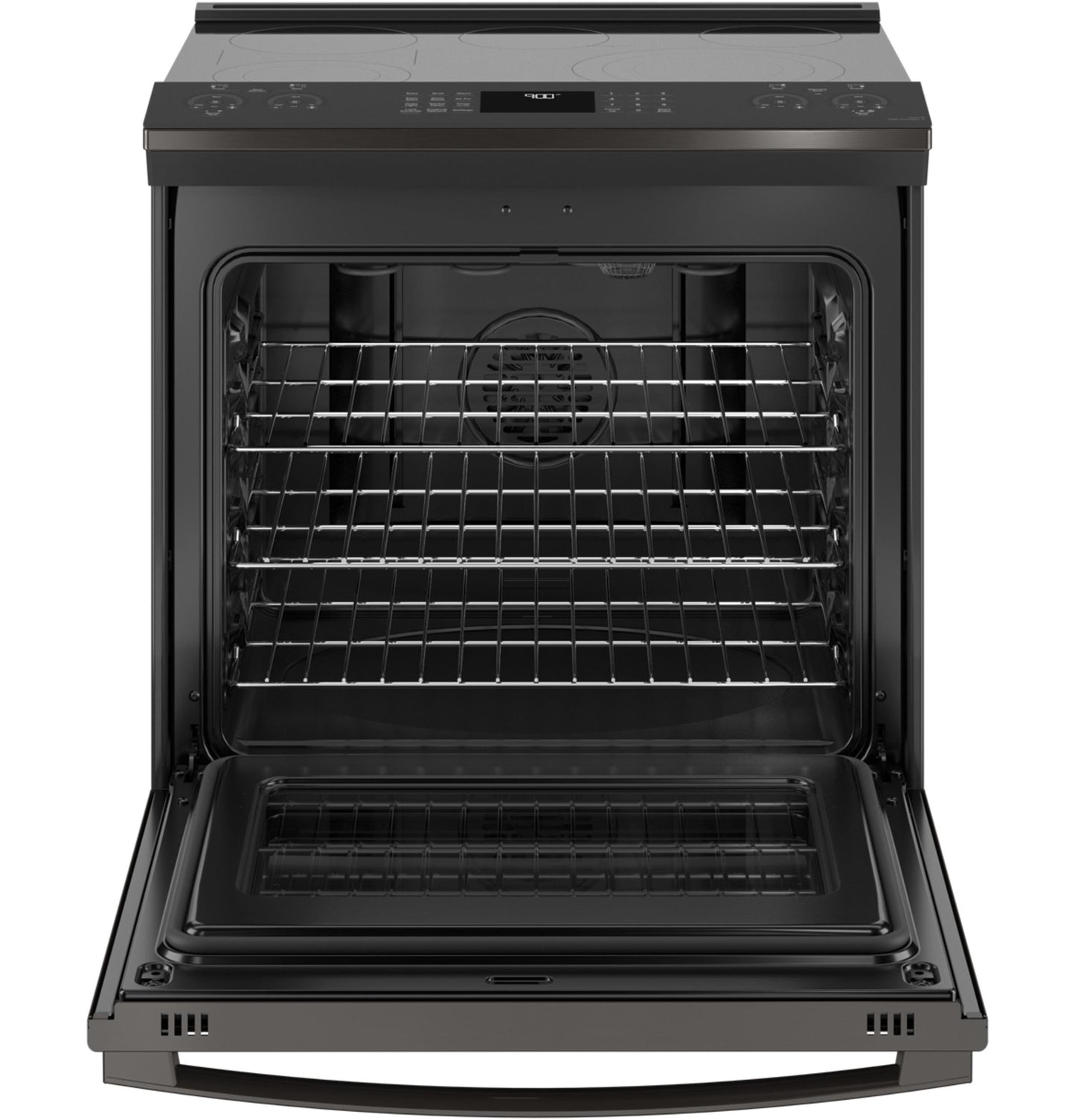 GE APPLIANCES PSS93BPTS GE Profile™ 30" Smart Slide-In Electric Convection Range with No Preheat Air Fry Black in Stainless Steel - PSS93BPTS