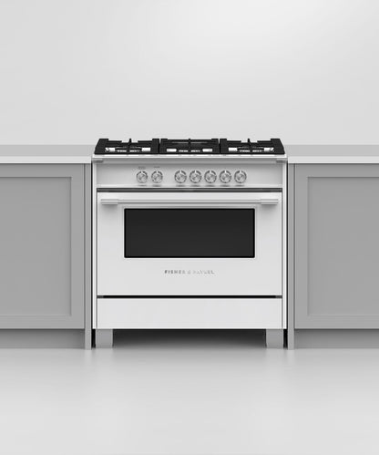 FISHER & PAYKEL OR36SCG4W1 36" Series 7 Classic 5 Burner Gas Range White - OR36SCG4W1