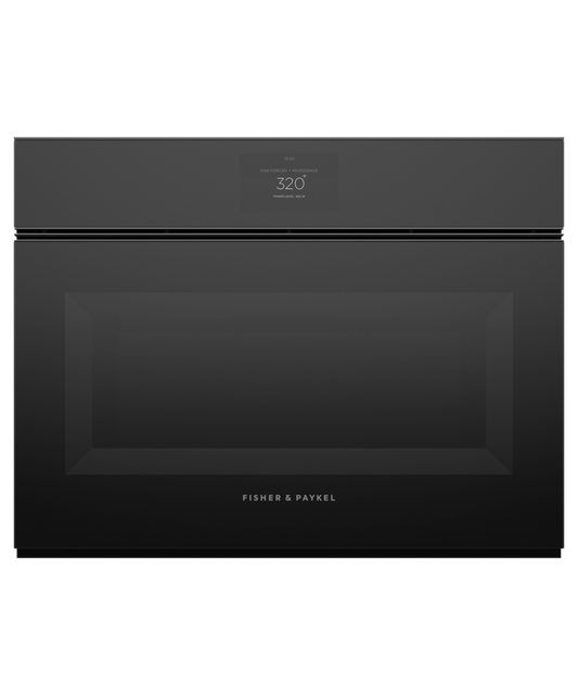 FISHER & PAYKEL OM24NMTNB1 24" Series 9 Minimal Handleless Compact Convection-Speed Oven Black - OM24NMTNB1