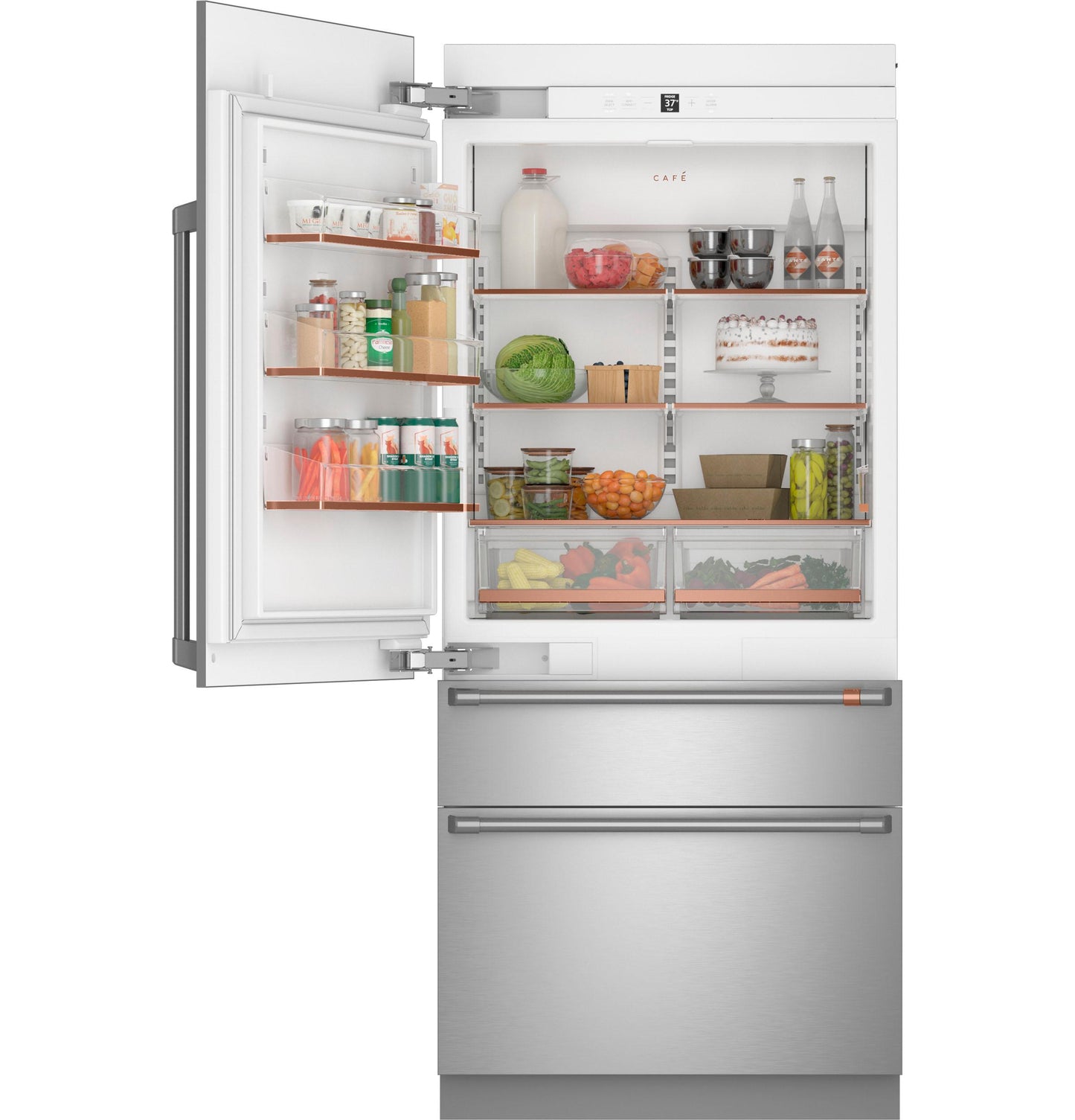 CAFE CIC36LP2VS1 CAFé 36" Integrated Bottom-Freezer Refrigerator in Stainless Steel - CIC36LP2VS1