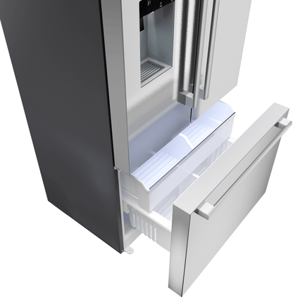 BOSCH B36CD52SNS 500 Series, French Door Bottom freezer, multi door, 36'', Brushed steel (with anti-fingerprint), Total No Frost in Stainless Steel - B36CD52SNS