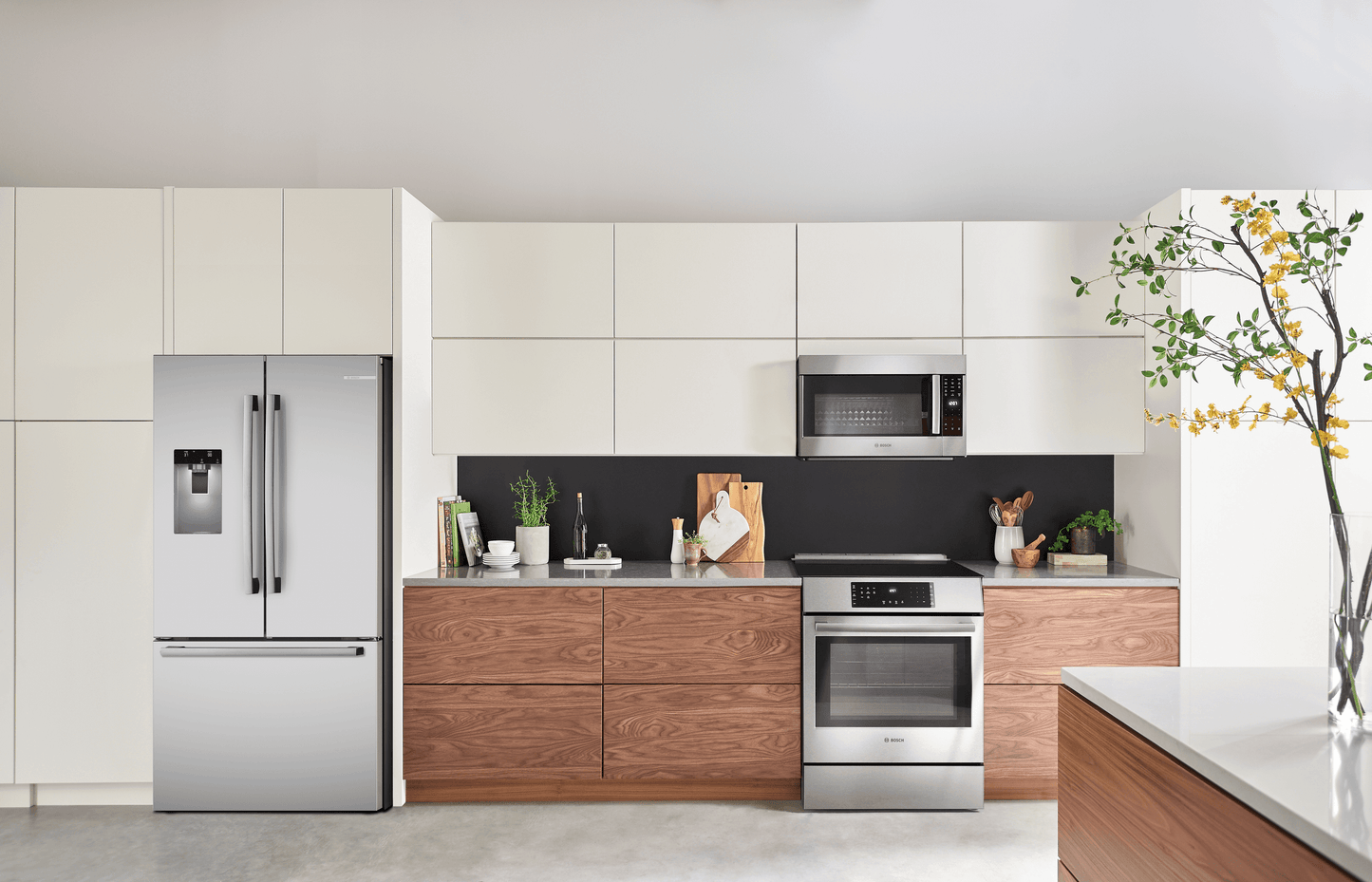 BOSCH B36FD52SNS 500 Series, French Door Bottom freezer, multi door, 36'', Brushed steel (with anti-fingerprint), Total No Frost in Stainless Steel - B36FD52SNS