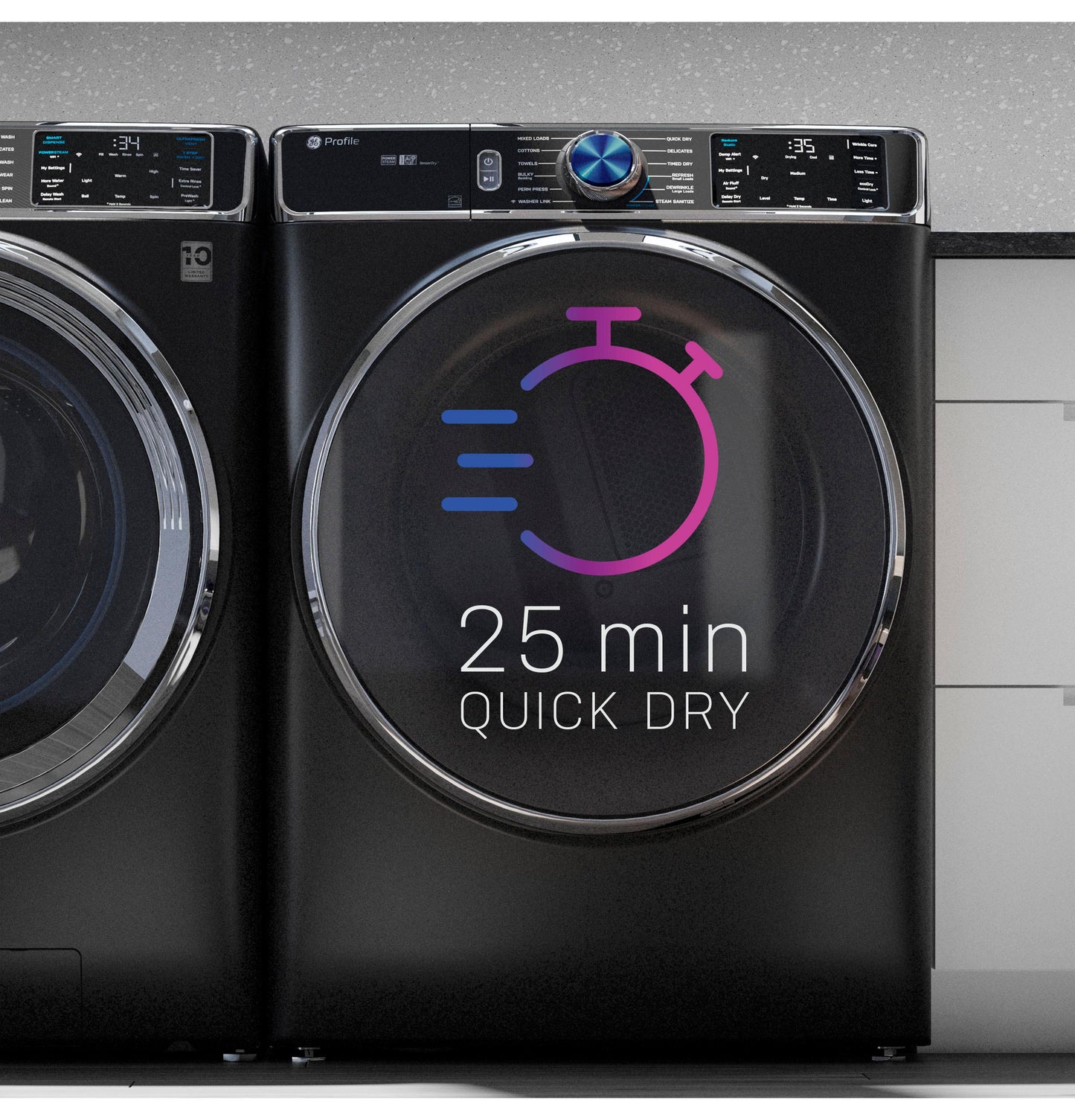 GE APPLIANCES PFD87ESPVRS GE Profile™ 7.8 cu. ft. Capacity Smart Front Load Electric Dryer with Steam and Sanitize Cycle Blue - PFD87ESPVRS
