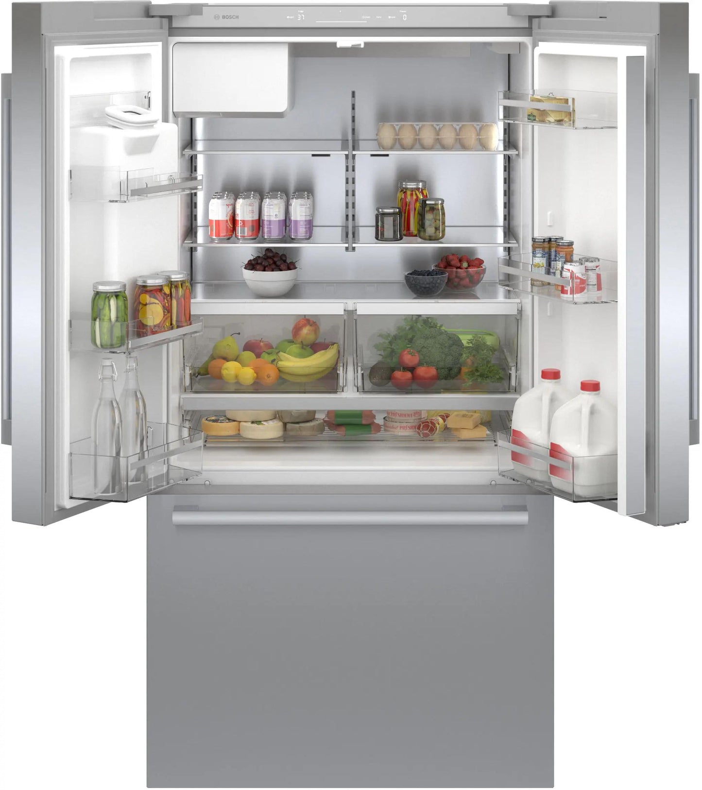 BOSCH B36CD50SNS 500 Series French Door Bottom Mount Refrigerator 36" Stainless steel (with anti-fingerprint), Total No Frost in Stainless Steel - B36CD50SNS
