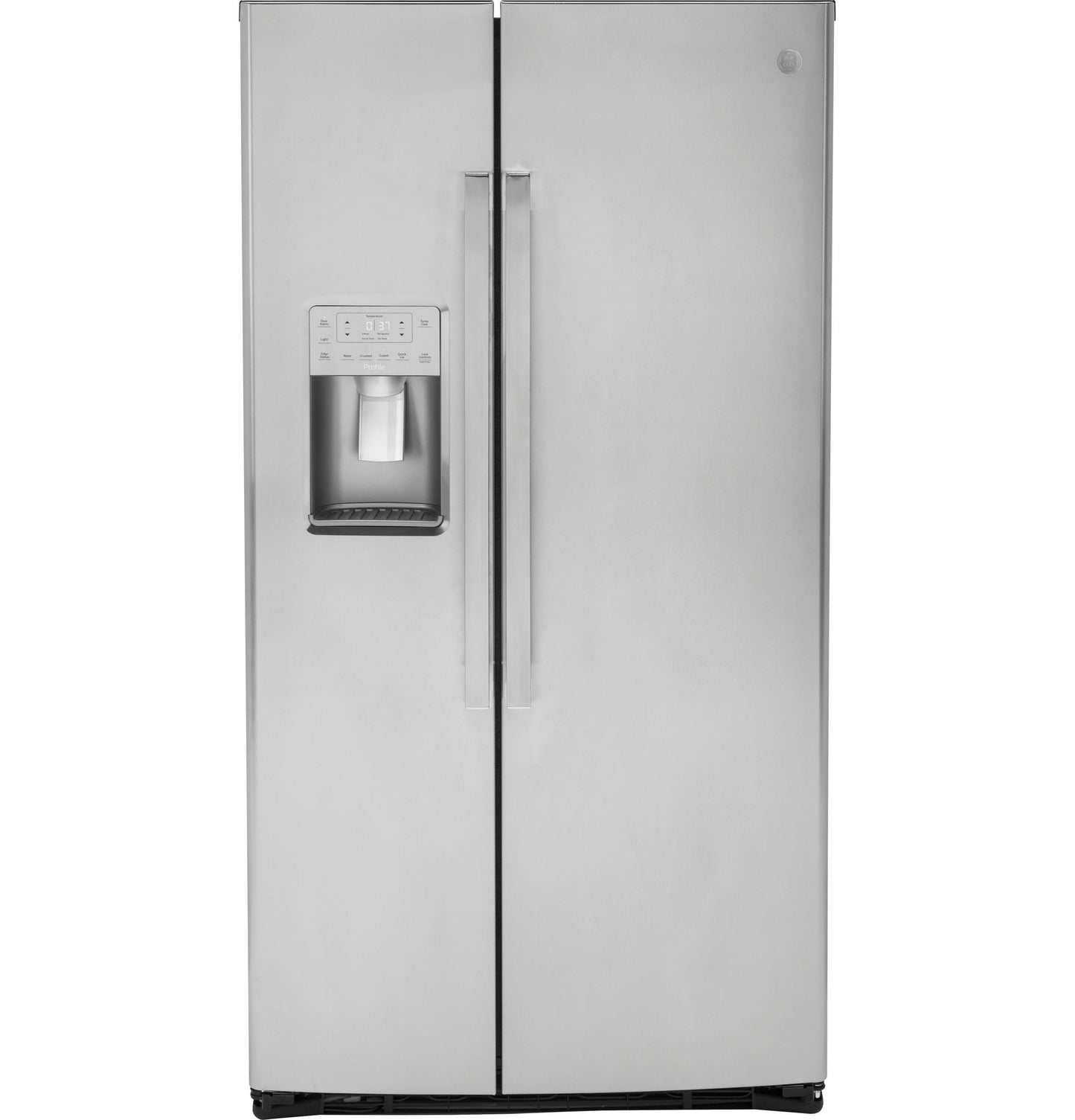 GE APPLIANCES 21.9 Cu. Ft. Counter-Depth Side-By-Side Refrigerator in Stainless Steel - PZS22MYKFS