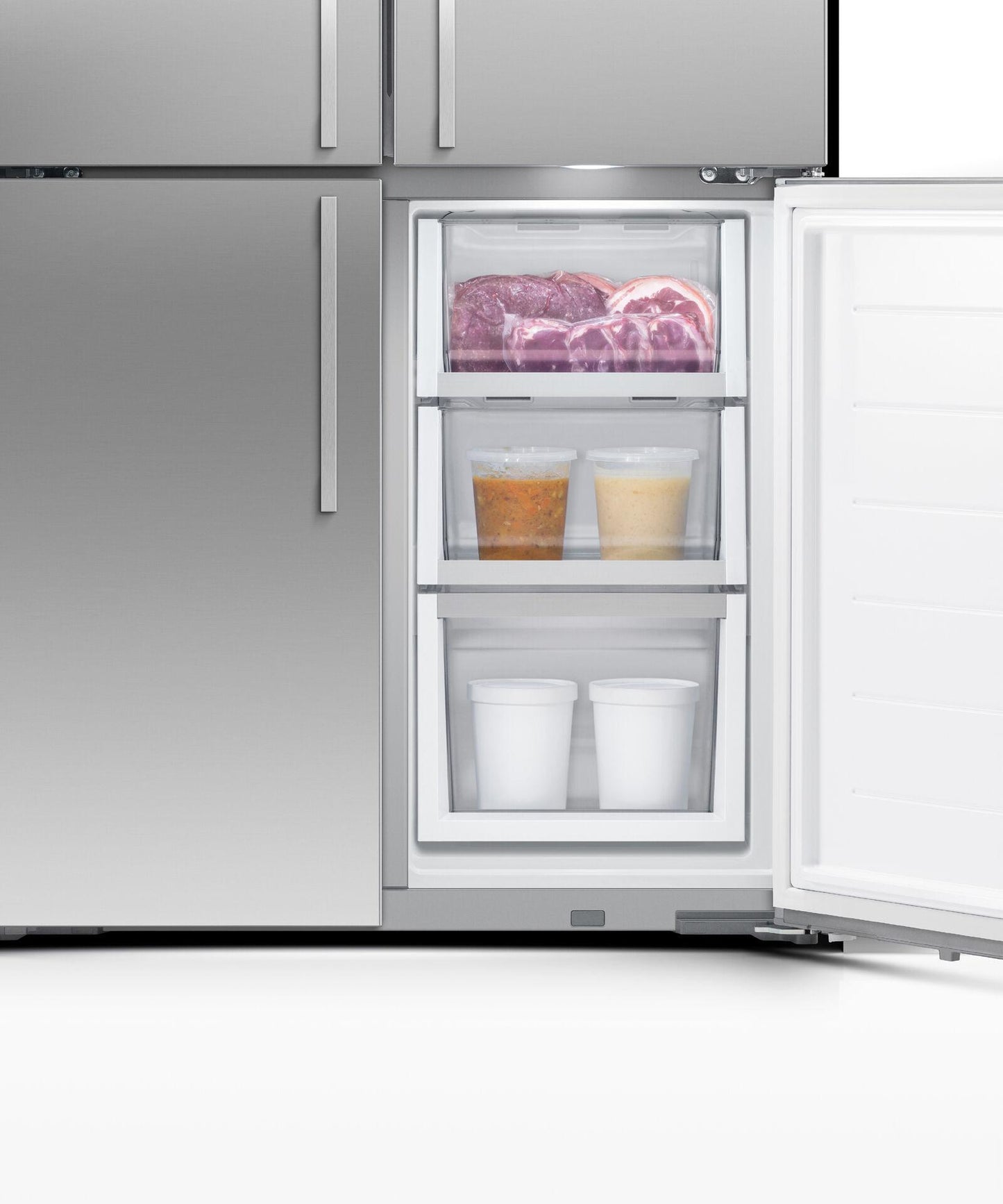 FISHER & PAYKEL RF203QDUVX1 18.9 cu ft Series 7 Quad Door Refrigerator Freezer in Stainless Steel - RF203QDUVX1