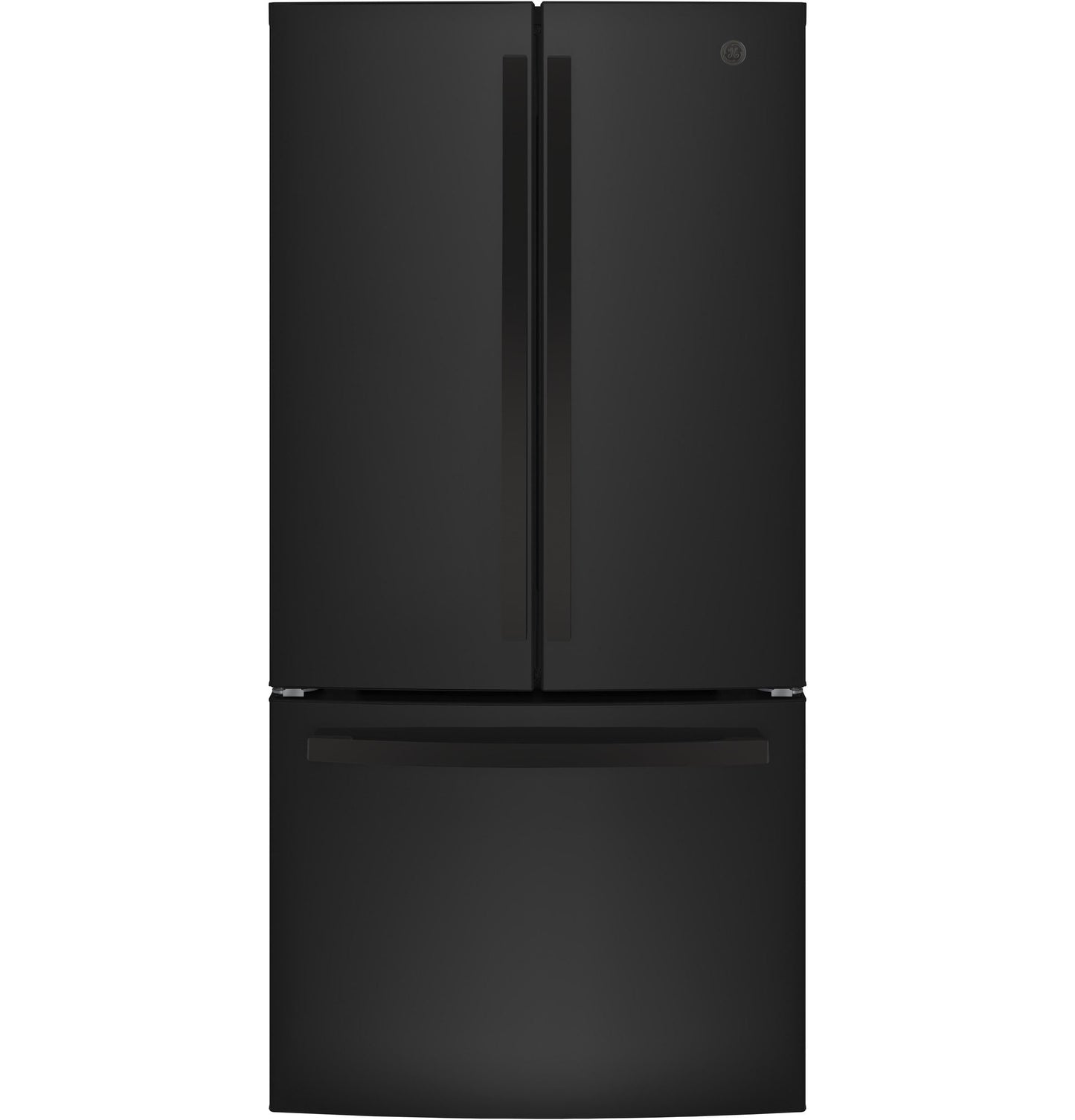 GE APPLIANCES 18.6 Cu. Ft. Counter-Depth French-Door Refrigerator Black - GWE19JGLBB