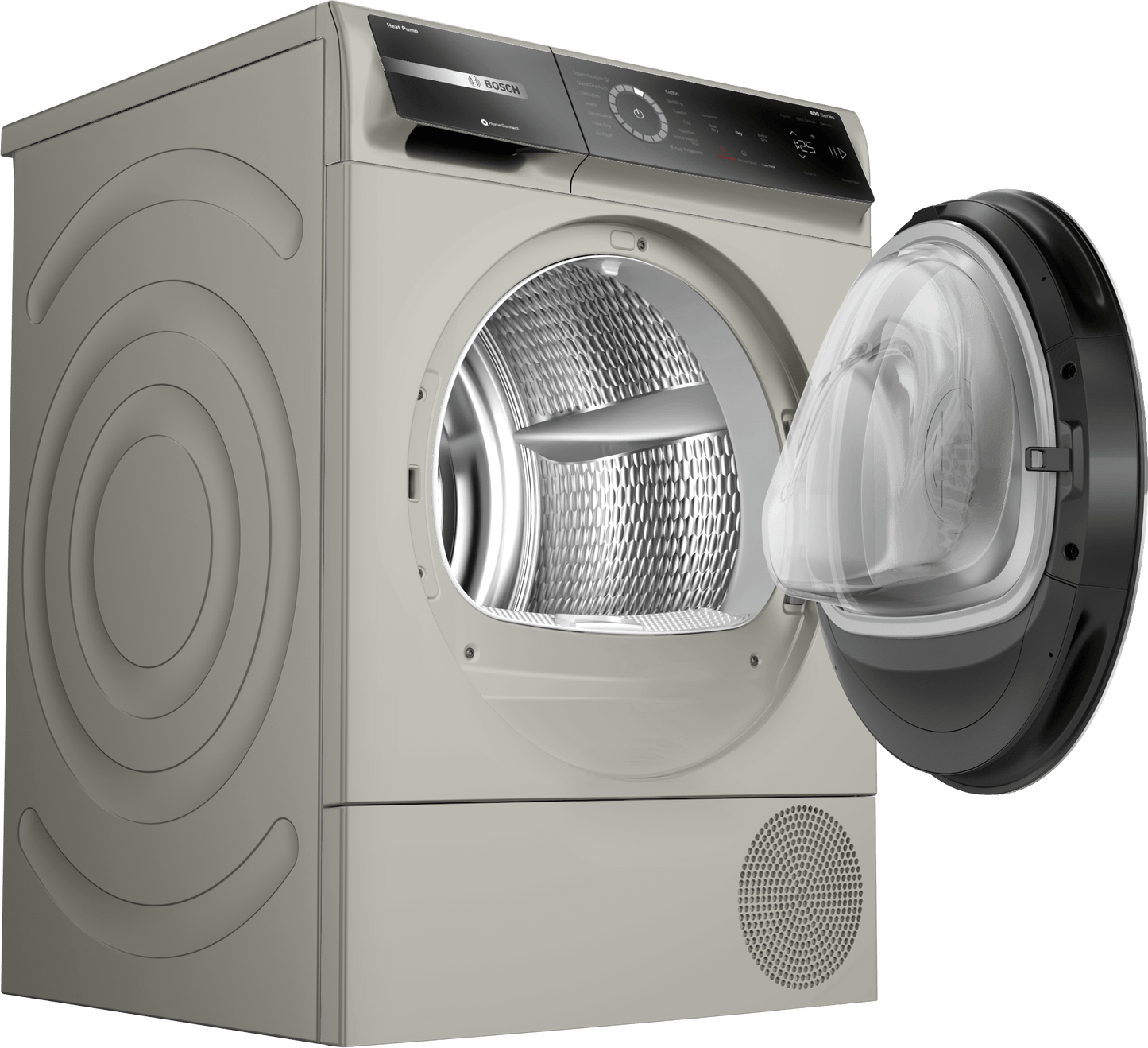 BOSCH WQB245AXUC 800 Series, heat pump dryer, Silver inox Silver