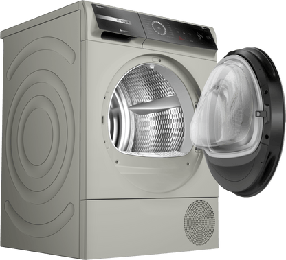 BOSCH WQB245AXUC 800 Series, heat pump dryer, Silver inox Silver