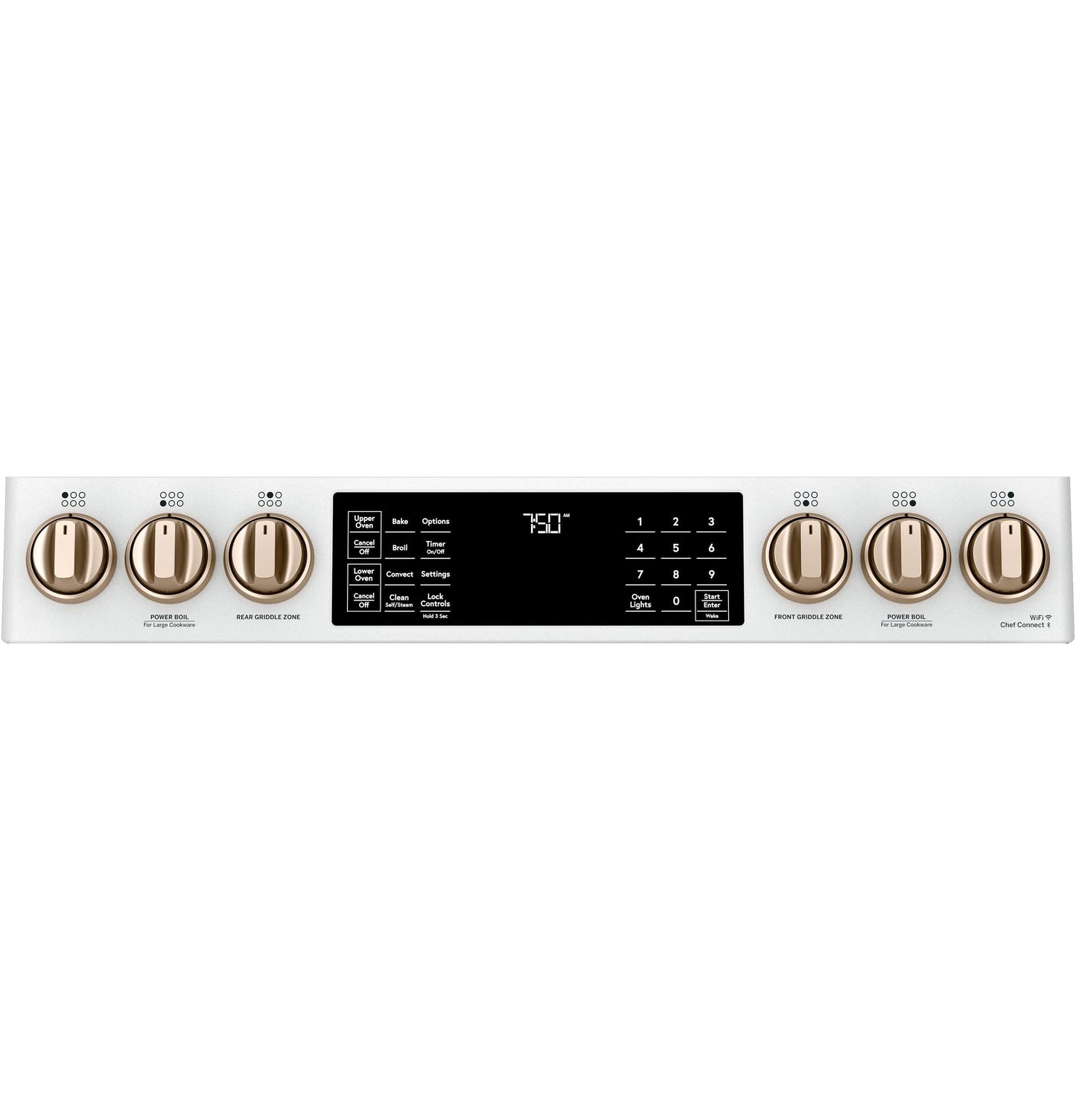 CAFE  30" Smart Slide-In, Front-Control, Gas Double-Oven Range with Convection White - CGS750P4MW2
