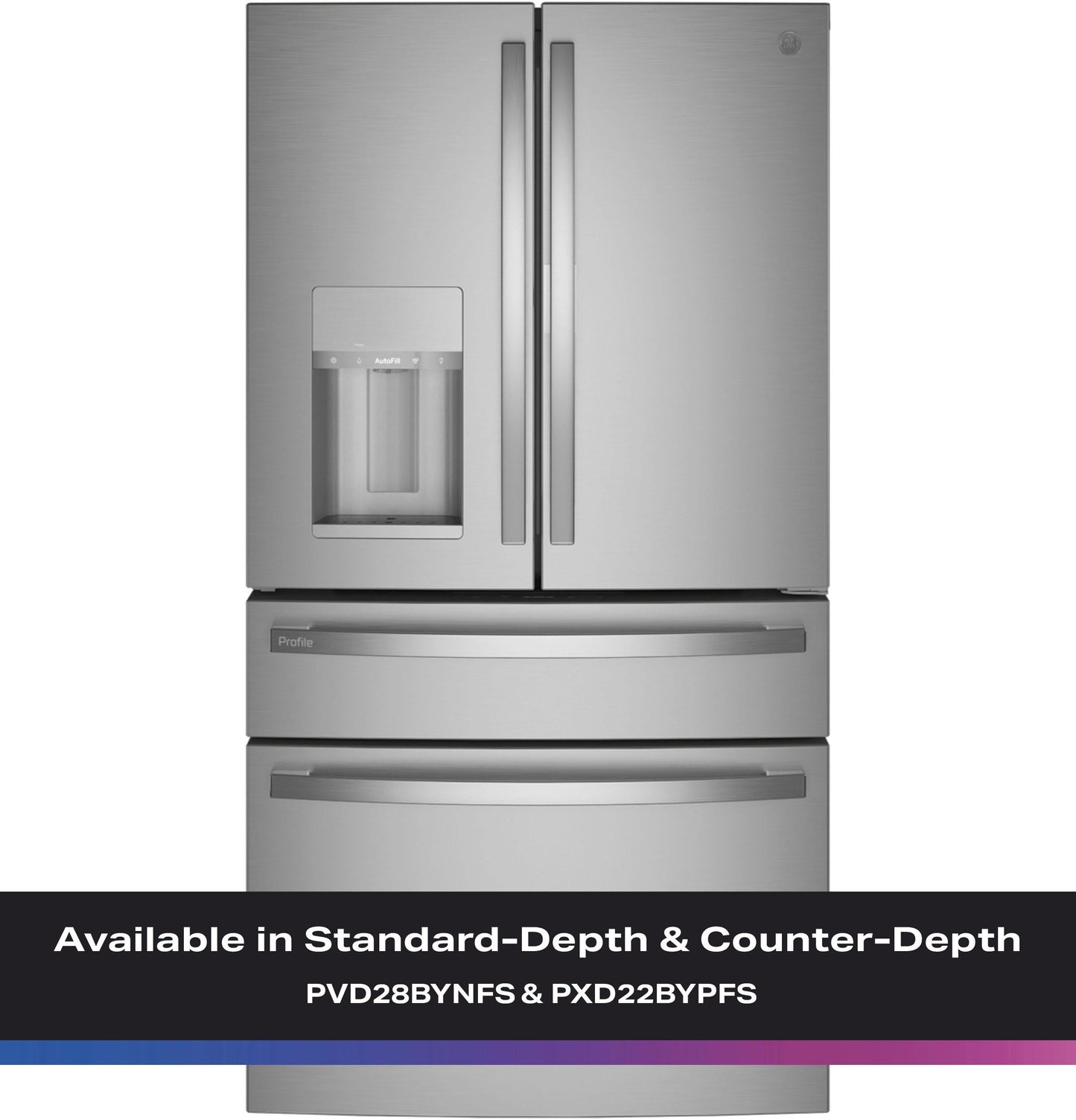 GE APPLIANCES PVD28BYNFS GE Profile™ ENERGY STAR® 27.9 Cu. Ft. Smart Fingerprint Resistant 4-Door French-Door Refrigerator with Door In Door in Stainless Steel - PVD28BYNFS