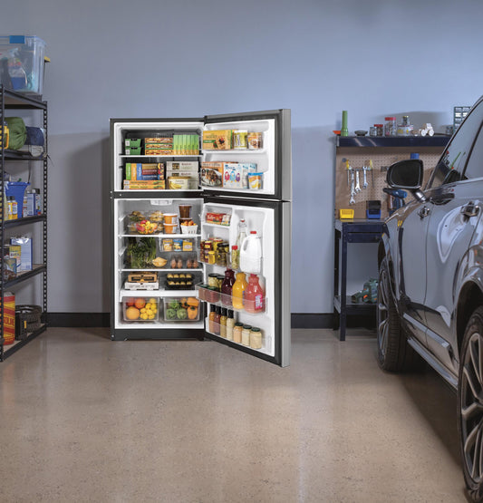 GE APPLIANCES GE 21.9 Cu. Ft. Garage Ready Top-Freezer Refrigerator in Stainless Steel - GTS22KYNRFS