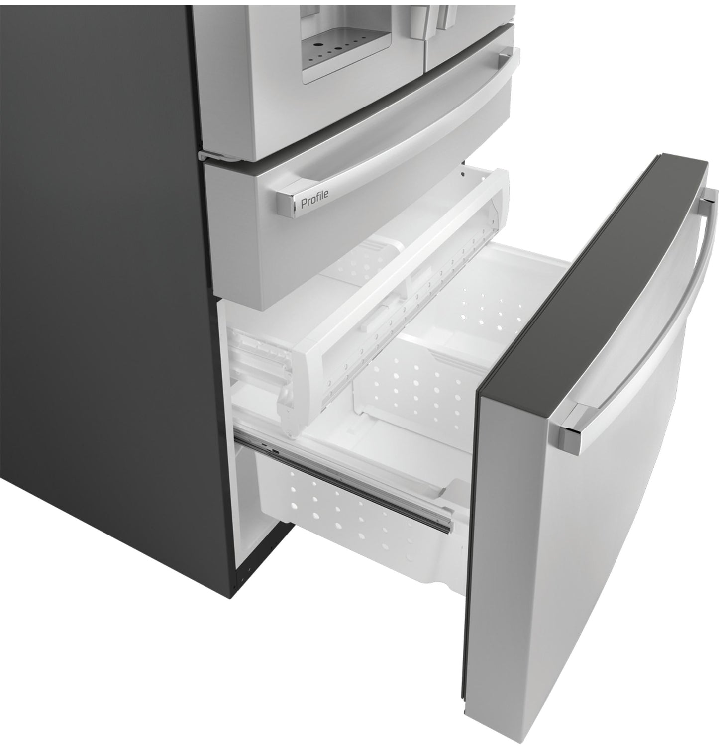 GE APPLIANCES PVD28BYNFS GE Profile™ ENERGY STAR® 27.9 Cu. Ft. Smart Fingerprint Resistant 4-Door French-Door Refrigerator with Door In Door in Stainless Steel - PVD28BYNFS