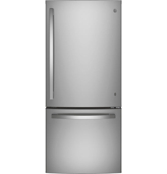 GE APPLIANCES 21.0 Cu. Ft. Bottom-Freezer Refrigerator in Stainless Steel - GDE21EYKFS
