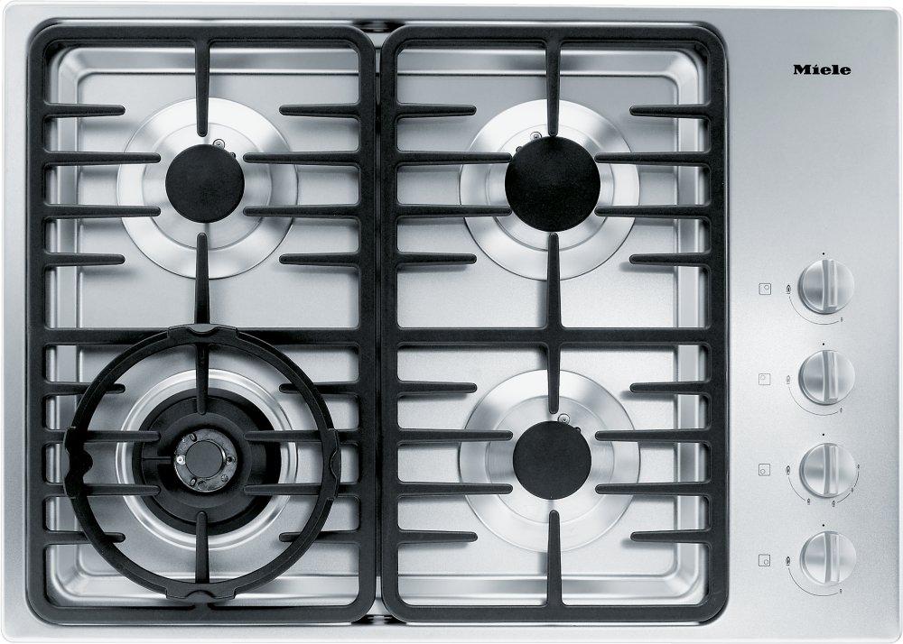MIELE KM3465G KM 3465 G Stainless steel - 30-inch gas cooktop with a dual wok burner for particularly wide ranging burner capacity. in Stainless Steel