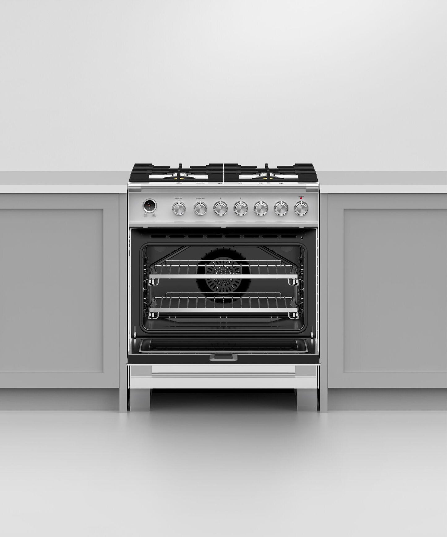 FISHER & PAYKEL OR30SCG6W1 30" Series 9 Classic 4 Burner Dual Fuel Self-Cleaning Range White - OR30SCG6W1