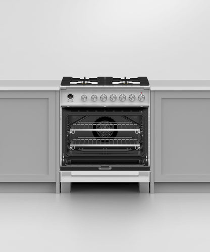FISHER & PAYKEL OR30SCG6W1 30" Series 9 Classic 4 Burner Dual Fuel Self-Cleaning Range White - OR30SCG6W1