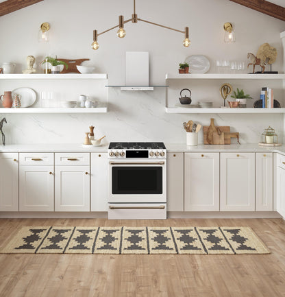 CAFE 30" Smart Slide-In, Front-Control, Gas Range with Convection Oven White - CGS700P4MW2