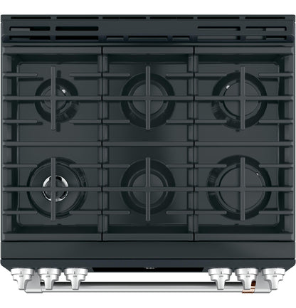 GE APPLIANCES CAFE CGS700P3MD1 CAFé™ 30" Smart Slide-In, Front-Control, Gas Range with Convection Oven Black - CGS700P3MD1