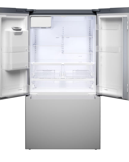 BOSCH B36FD10ENS 100 Series, French Door Bottom freezer, multi door, 36'', Brushed steel (with anti-fingerprint), Total No Frost in Stainless Steel - B36FD10ENS