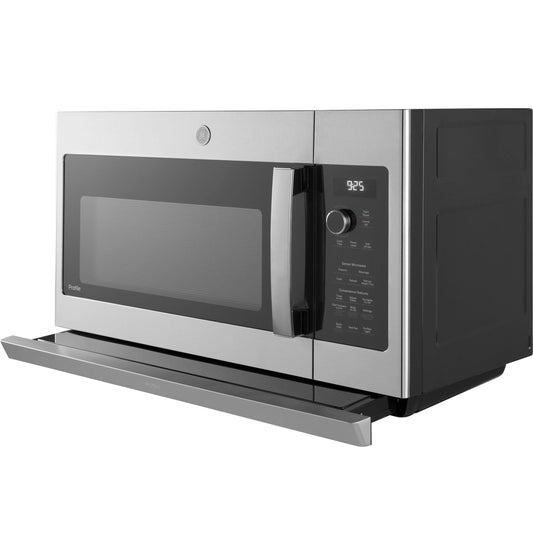 GE APPLIANCES Profile 2.2 Cu. Ft. Over-the-Range Sensor Microwave Oven in Stainless Steel - PVM9225SRSS