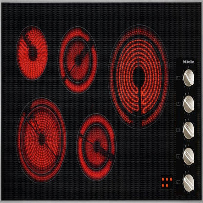 MIELE KM 5627 208V Stainless steel - 36-inch electric cooktop, operated with its own controls with a width of 36 1/8 (915) in (mm) 36 1/8 (915) in (mm) for ultra-convenient cooking. in Stainless Steel  -  KM5627208V