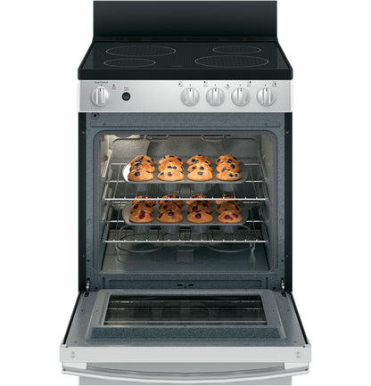 GE APPLIANCES JAS640RMSS GE® ENERGY STAR® 24" Free-Standing/Slide-in Front Control Range with Steam Clean and Large Window in Stainless Steel - JAS640RMSS