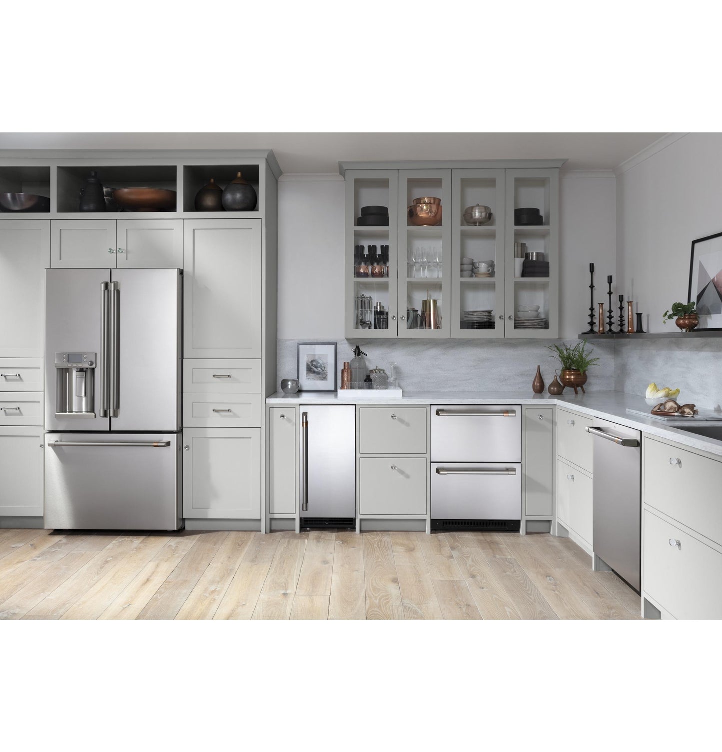 CAFE CYE22UP2MS1 CAFé™ ENERGY STAR® 22.1 Cu. Ft. Smart Counter-Depth French-Door Refrigerator with Keurig® K-Cup® Brewing System in Stainless Steel - CYE22UP2MS1