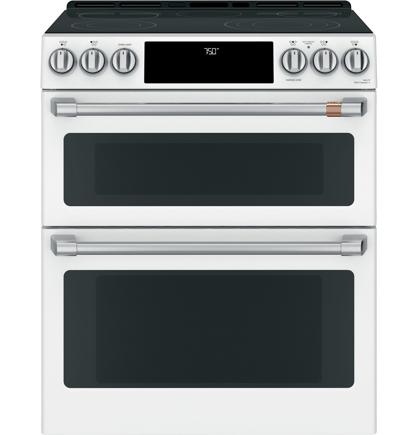 CAFE CES750P4MW2 CAFé™ 30" Smart Slide-In, Front-Control, Radiant and Convection Double-Oven Range White - CES750P4MW2