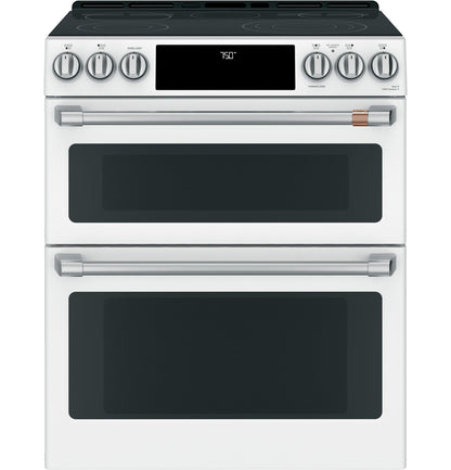 CAFE CES750P4MW2 CAFé™ 30" Smart Slide-In, Front-Control, Radiant and Convection Double-Oven Range White - CES750P4MW2