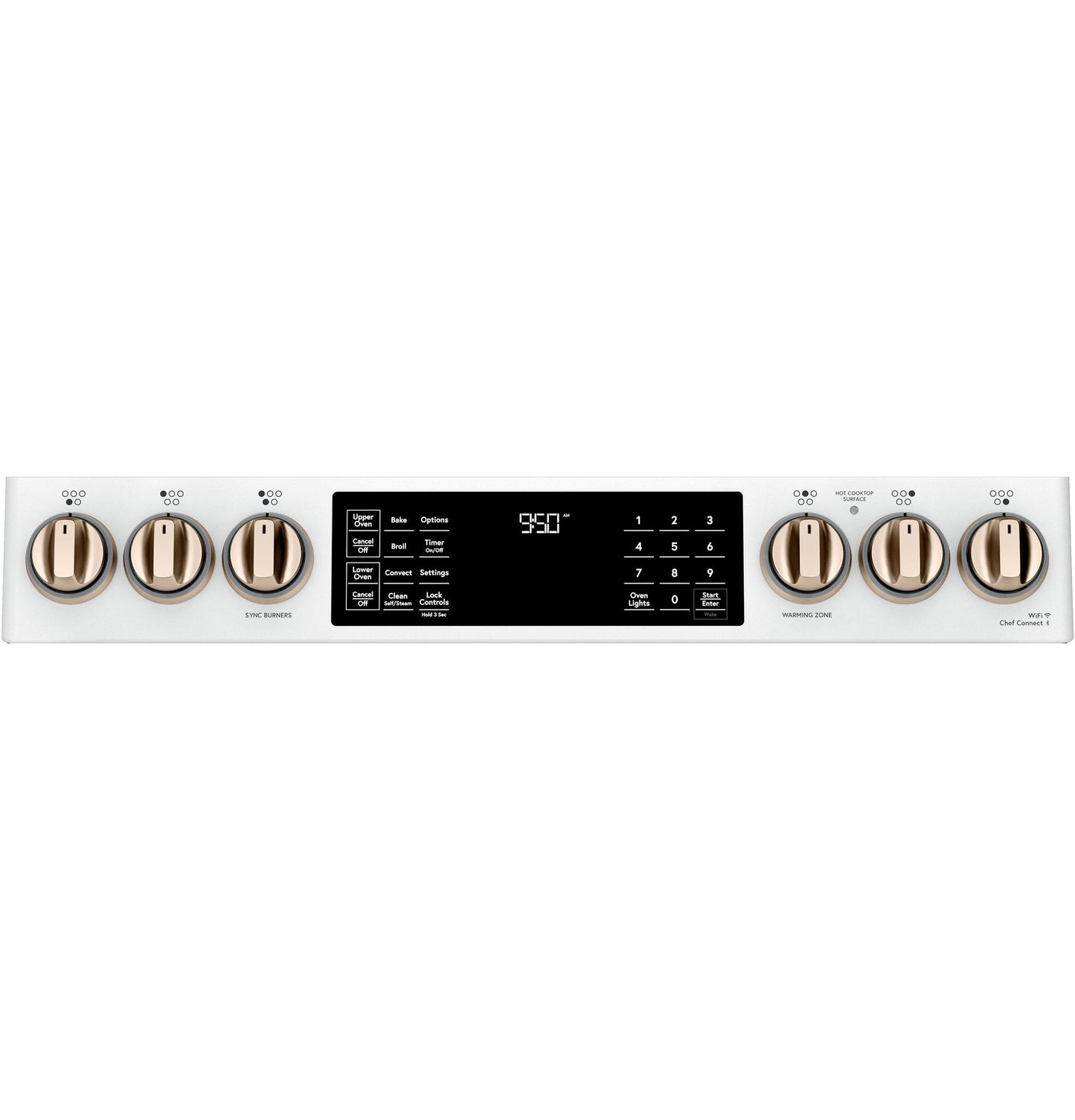 CAFE  30" Smart Slide-In, Front-Control, Induction and Convection Double-Oven Range White - CHS950P4MW2
