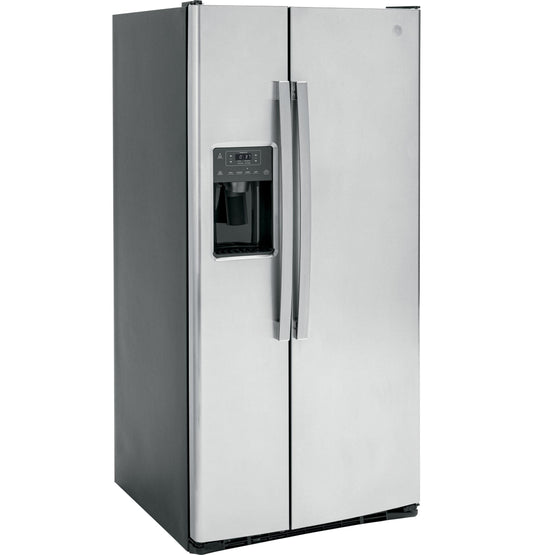 GE APPLIANCES GE 23.0 Cu. Ft. Side-By-Side Refrigerator in Stainless Steel - GSS23GYPFS