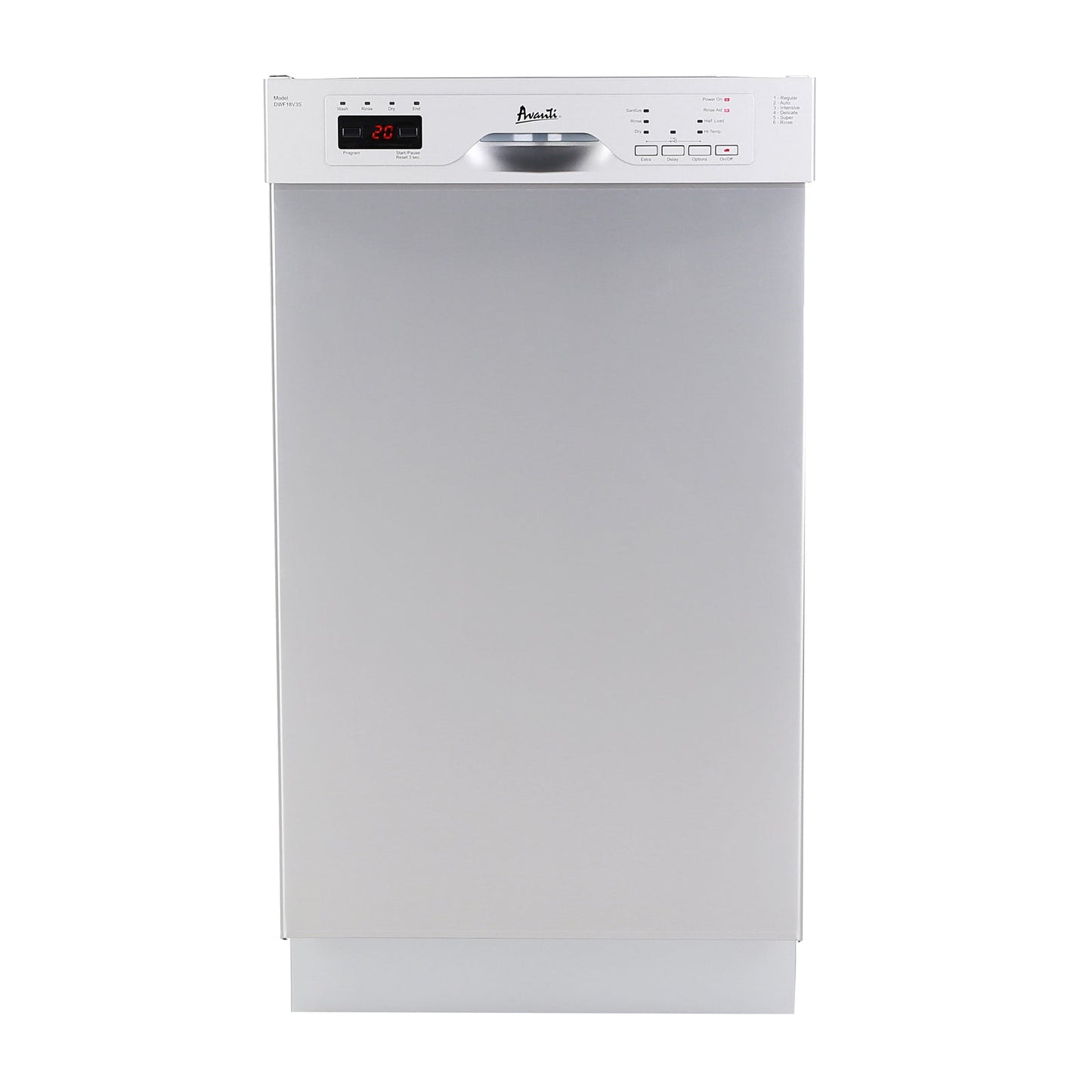 AVANTI DWF18V0W Avanti 18" Built In Dishwasher - White - DWF18V0W