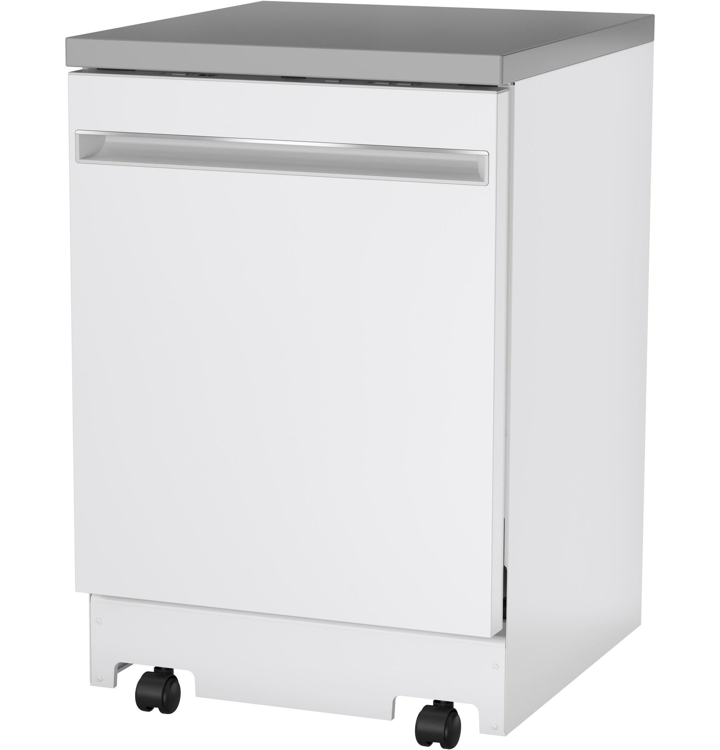 GE APPLIANCES GPT225SGLWW GE® ENERGY STAR® 24" in Stainless Steel Interior Portable Dishwasher with Sanitize Cycle in White - GPT225SGLWW