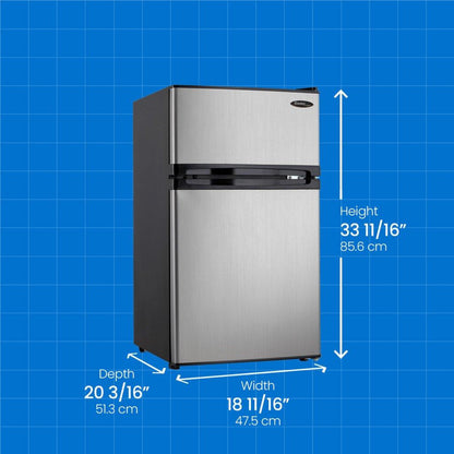 DANBY Danby Designer 3.1 cu. ft. 2-door Compact Fridge in Stainless Steel Look in Stainless Steel - DCR031B1BSLDD