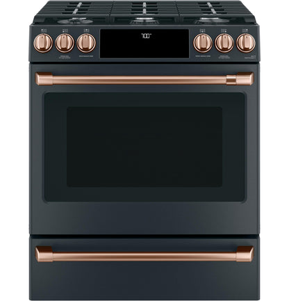 GE APPLIANCES CAFE CGS700P3MD1 CAFé™ 30" Smart Slide-In, Front-Control, Gas Range with Convection Oven Black - CGS700P3MD1