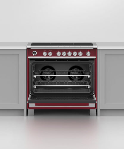 FISHER & PAYKEL OR36SCI6R1 36" Series 9 Classic 5 Zone Induction Self-Cleaning Range Red - OR36SCI6R1