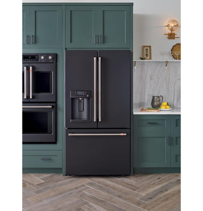 CAFE CYE22TP3MD1 CAFé™ ENERGY STAR® 22.1 Cu. Ft. Smart Counter-Depth French-Door Refrigerator with Hot Water Dispenser Black - CYE22TP3MD1