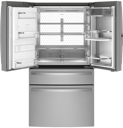 GE APPLIANCES PVD28BYNFS GE Profile™ ENERGY STAR® 27.9 Cu. Ft. Smart Fingerprint Resistant 4-Door French-Door Refrigerator with Door In Door in Stainless Steel - PVD28BYNFS